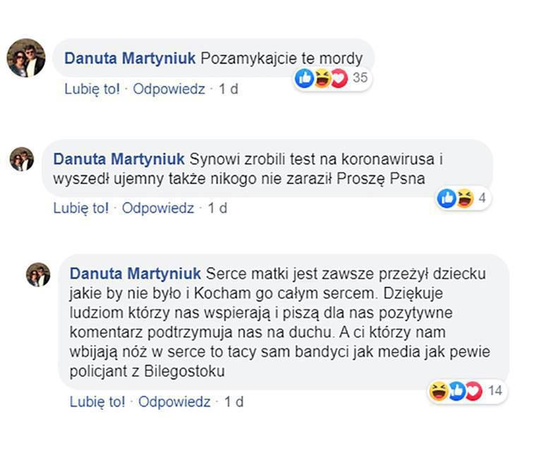 Danuta Martyniuk broni syna