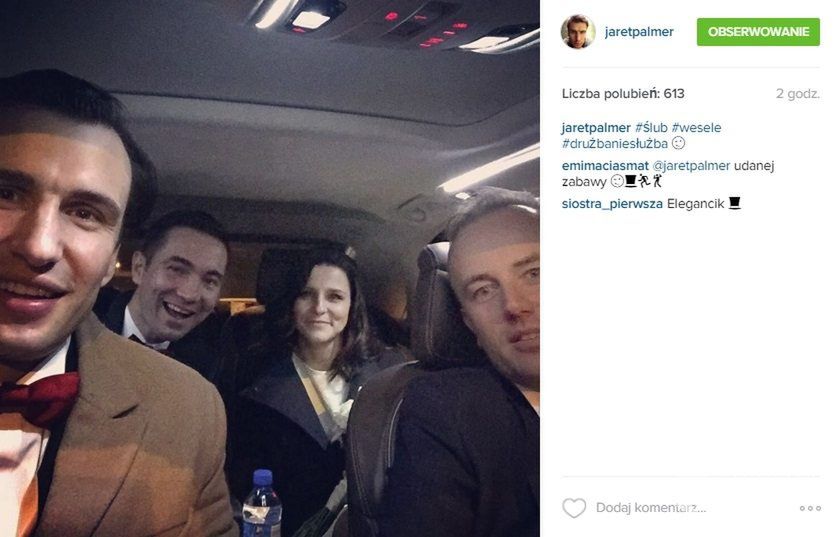 Jarosław Bieniuk na weselu przyjaciół
