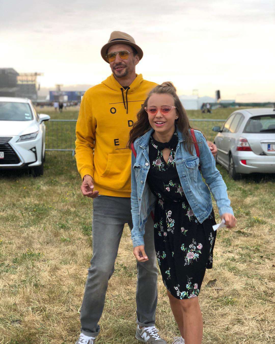 Jarosław Bieniuk z córka Oliwią na festiwalu w Gdyni