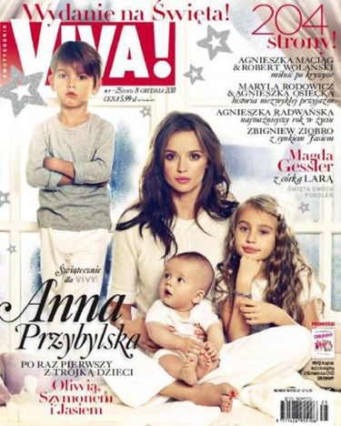 Anna Przybylska z dziećmi na okładce Vivy