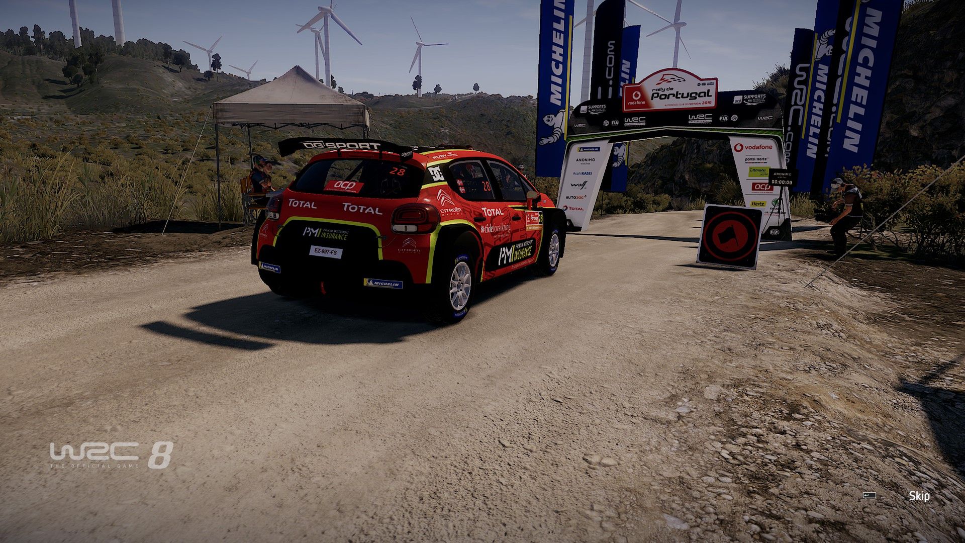 WRC 8. Na kilka sekund przed startem pierwszego odcinka w Rajdzie Portugalii. 