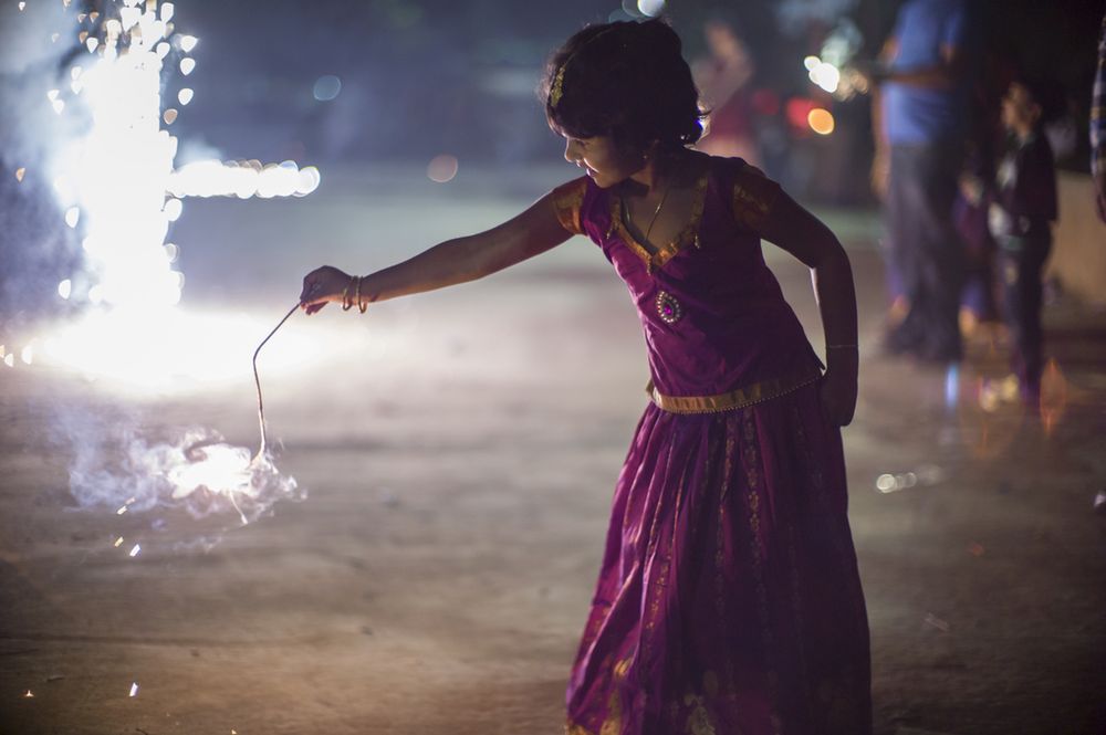 Indie. Diwali. Symbol zwycięstwa światła nad ciemnością