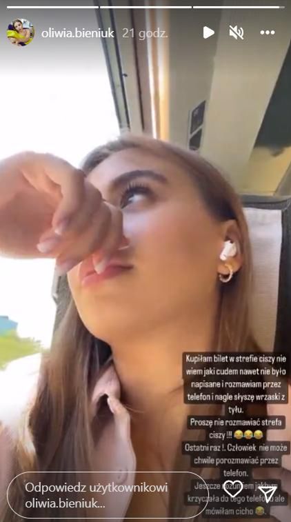 Oliwia Bieniuk - kłótnia w pociągu