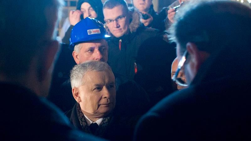 Jarosław Kaczyński na pierwszym Marszu Niepodległości i Solidarności. W 2018 roku partia zrezygnowała z jego organizacji.