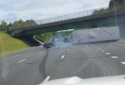 #dziejesiewmoto: zestaw wakacyjny "roluje" na autostradzie