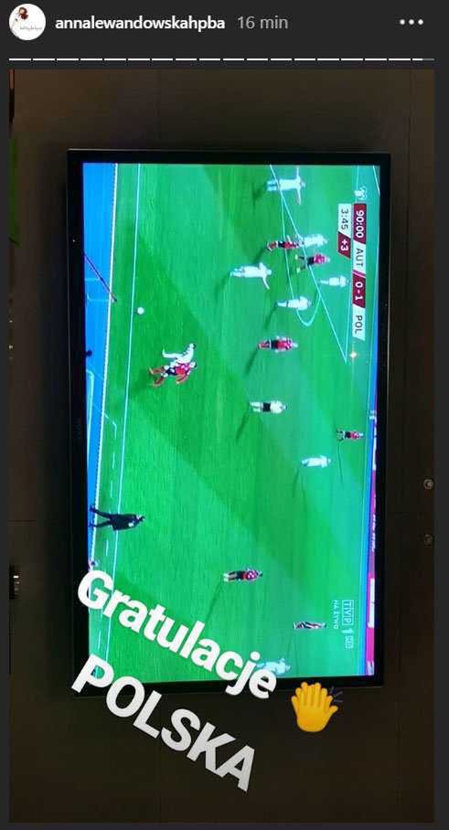 Anna Lewandowska kibicuje Polsce w meczu z Austrią