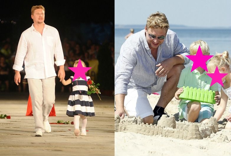 Andrzej Nejman na scenie tylko z córką, a na plaży z całą rodziną