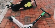 Przewrócona hulajnoga elektryczna jako strój na halloween. Ona wygrała ten konkurs