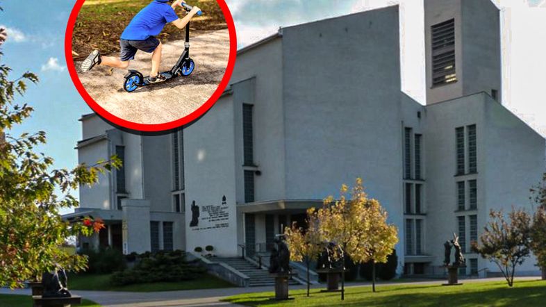 Ksiądz alarmuje o wyścigach rowerów i hulajnóg wokół kościoła