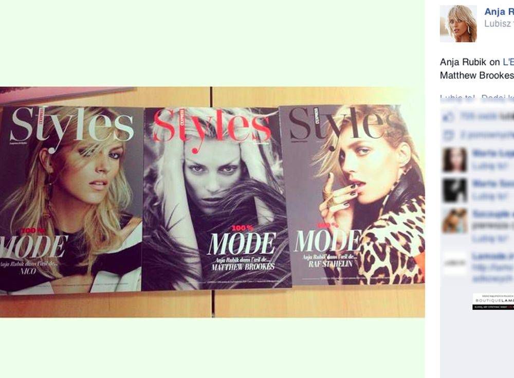 Anja Rubik
Fotografia: screen z Facebook.com