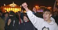Białorusini na ulicach Mińska