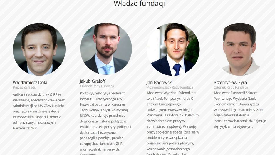 Screen ze strony fundacji