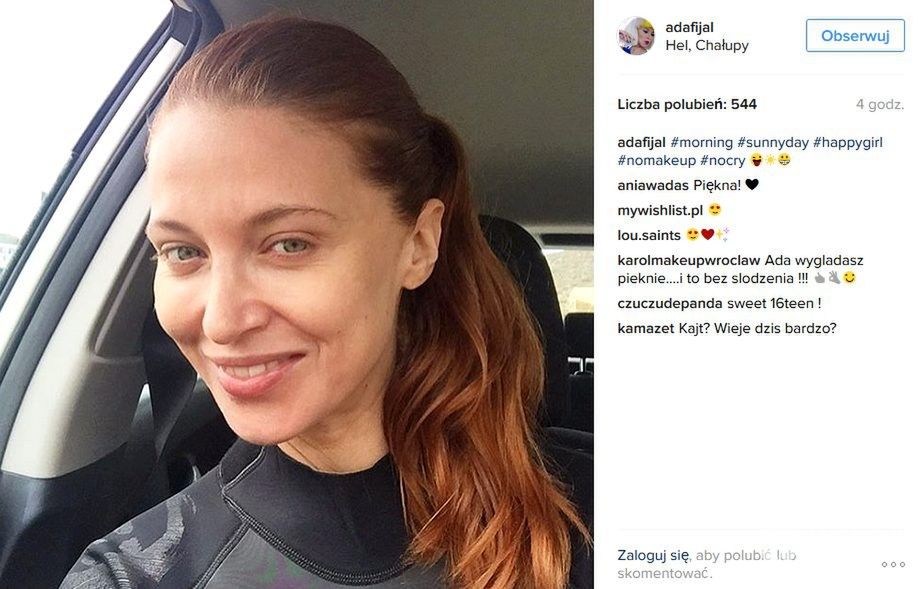 Ada Fijał bez makijażu