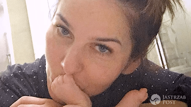 Paulina Sykut bez makijażu z dzieckiem