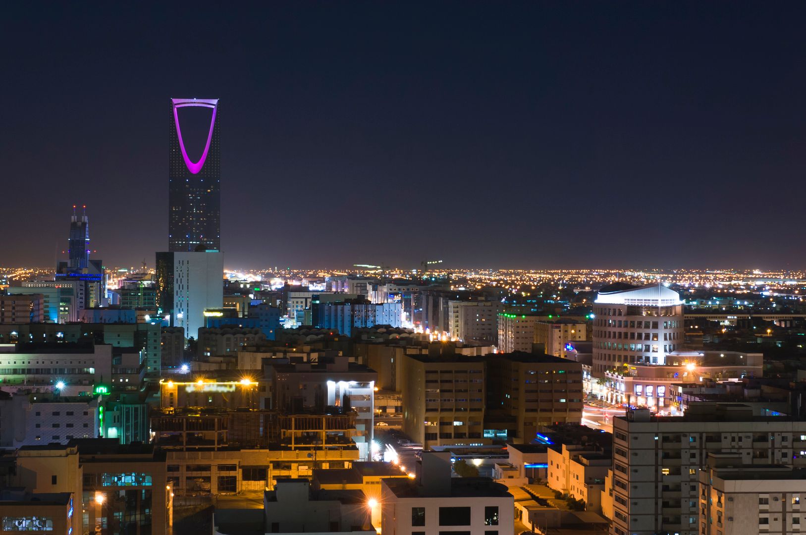 Riyadh Skyline Night Top View