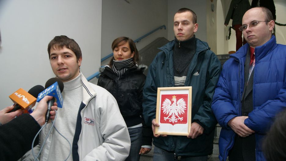 Happening Młodych Konserwatystów - Opole 2006. Na pierwszym planie Patryk Jaki (Foto: Rafał Mielnik)