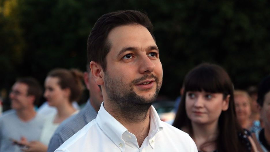 Patryk Jaki podczas spotkania przedwyborczego z mieszkańcami Bemowa