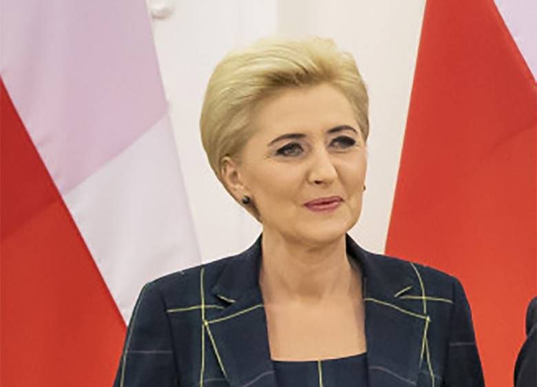 Agata Duda na Litwie. Jaki wybrała makijaż?