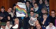 Geje zakłócili wystąpienie Lecha Kaczyńskiego