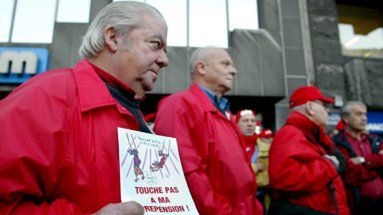 Związkowcy podczas akcji demonstracyjnej