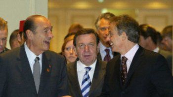 Jacques Chirac, Gerhard Schroeder i Tony Blair