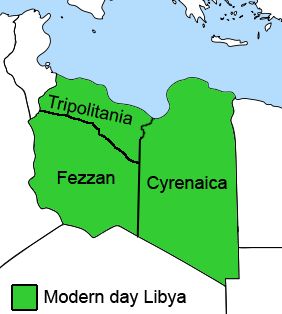 Historyczny podział libijskich prowincji 