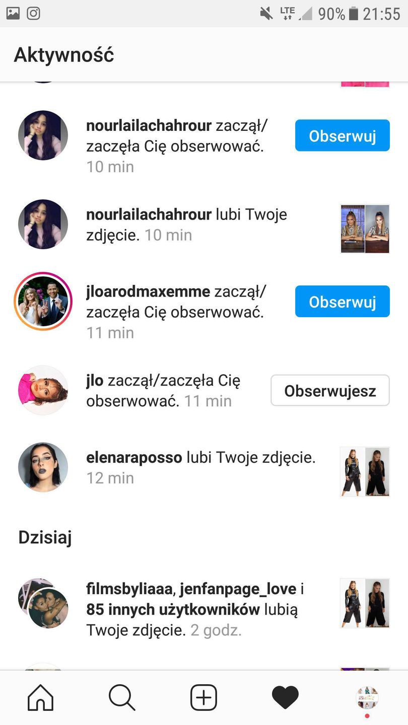 Jennifer Lopez obserwuje profil Moniki Chojdak @belikejlo