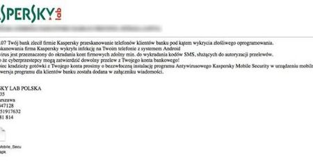 Uwaga na maile "od" Kaspersky Lab