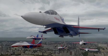 Pokazy lotnicze z okazji Dnia Zwycięstwa w Moskwie