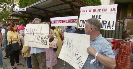 Wiece solidarności z Białorusią w Warszawie i Białymstoku