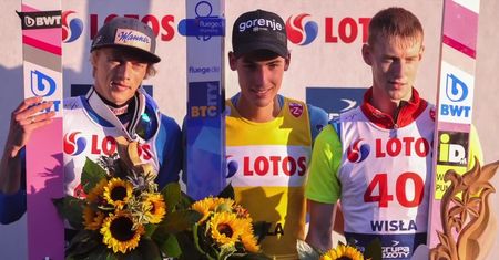 Dawid Kubacki drugi, Piotr Żyła tuż za podium Letniego Grand Prix w Wiśle. Triumfował Słoweniec Timi Zajc
