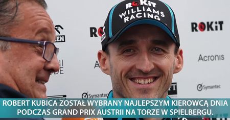 Kubica najlepszym kierowcą dnia w GP Austrii