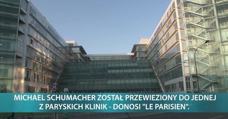 Michael Schumacher trafił do jednej z paryskich klinik. Ma być tam leczony nowoczesną metodą z użyciem komórek macierzystych