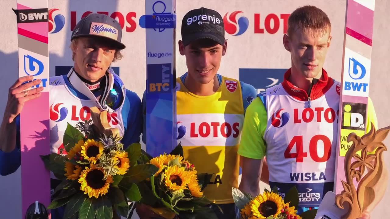 Dawid Kubacki drugi, Piotr Żyła tuż za podium Letniego Grand Prix w Wiśle. Triumfował Słoweniec Timi Zajc