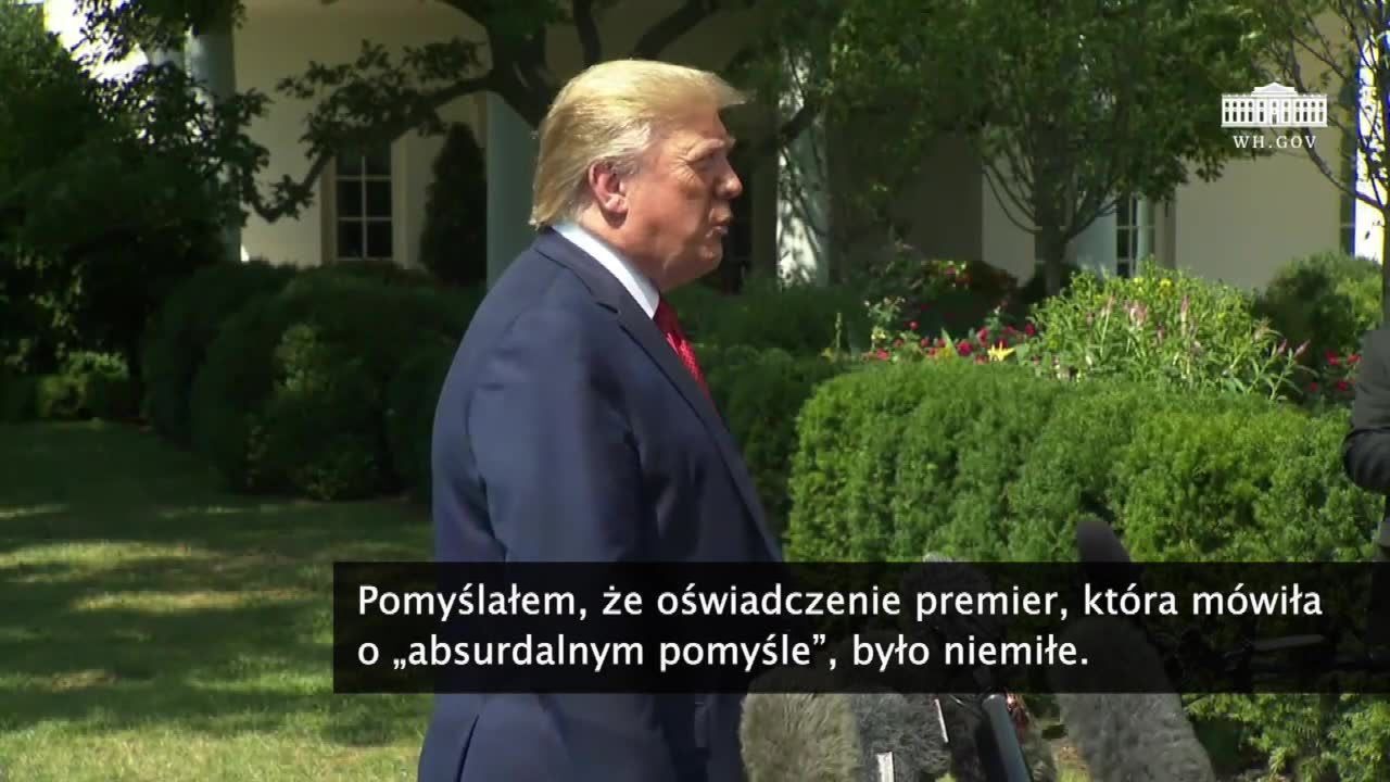 D. Trump skrytykował odmowę premier Danii ws. zakupu Grenlandii przez USA