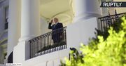 D. Trump wrócił do Białego Domu. Pomachał dziennikarzom i salutował żołnierzom z balkonu