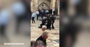 Demonstracja przed Bazyliką Grobu Pańskiego w Jerozolimie. Policja aresztowała mnicha koptyjskiego