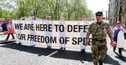 Protesty w obronie wolności słowa w Londynie