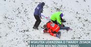 Piotr Żyła miał obdartą skórę na twarzy i zalał się krwią po groźnie wyglądającym upadku na skoczni w Wiśle.