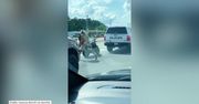 W oczekiwaniu na zielone światło motocyklista dał… popis tanecznych umiejętności