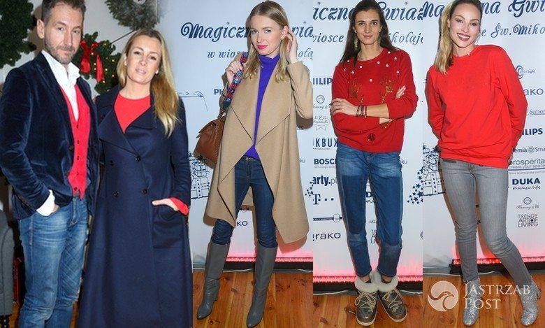 Gwiazdy podczas akcji charytatywnej "Magiczna Gwiazdka": Piotr Kraśko, Karolina Ferenstein-Kraśko, Agnieszka Cegielska, Kamila Szczawińska, Weronika Książkiewicz