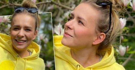 Odchudzona Aneta Zając w żółtej bluzie z H&M. Słodki nadruk i niska cena sprawiły, że fanki oszalały na jej punkcie