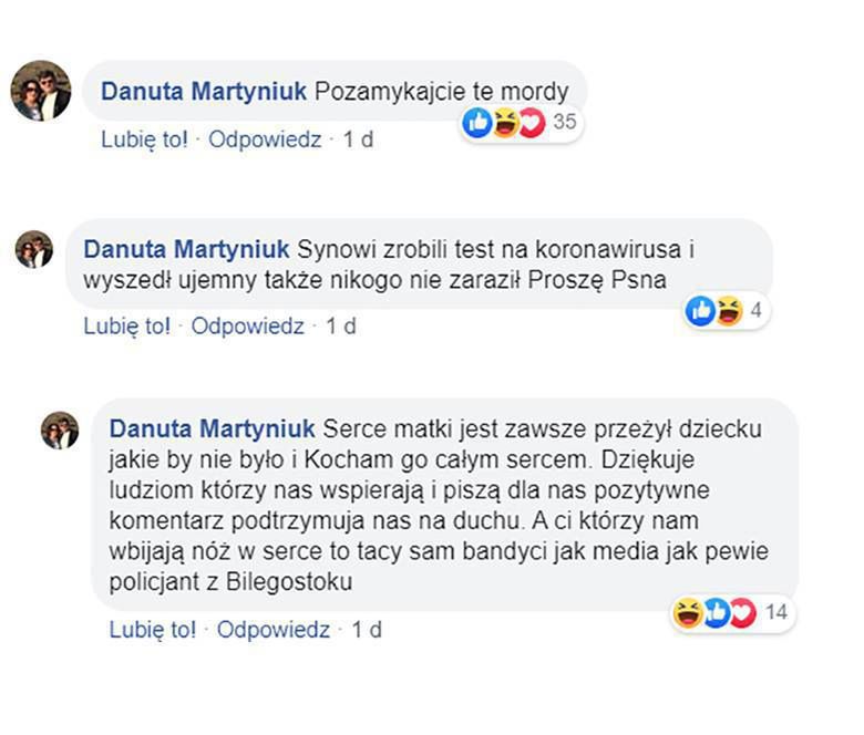 Danuta Martyniuk broni syna