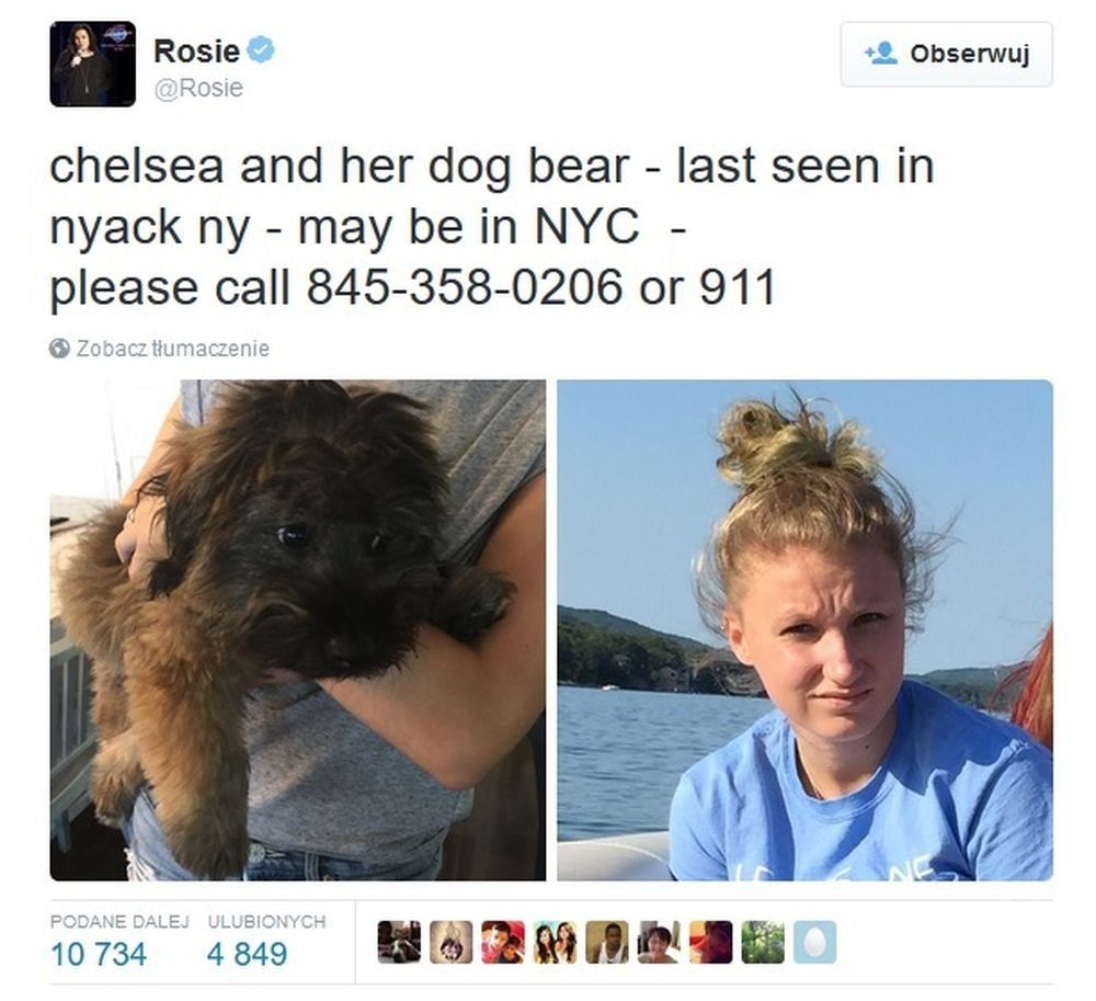 Zaginęła córka Rosie O'Donnell