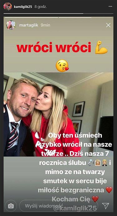 Marta Glik i Kamil Glik świętują rocznicę ślubu