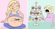 Ciążowy pamiętnik. 21 zabawnych ilustracji dokumentujących słodko-gorzkie przeżycia ciężarnych kobiet