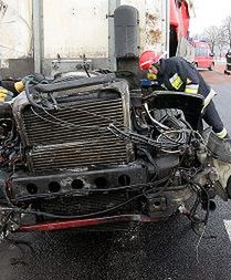 Trzy tiry zderzyły się pod Skarżyskiem