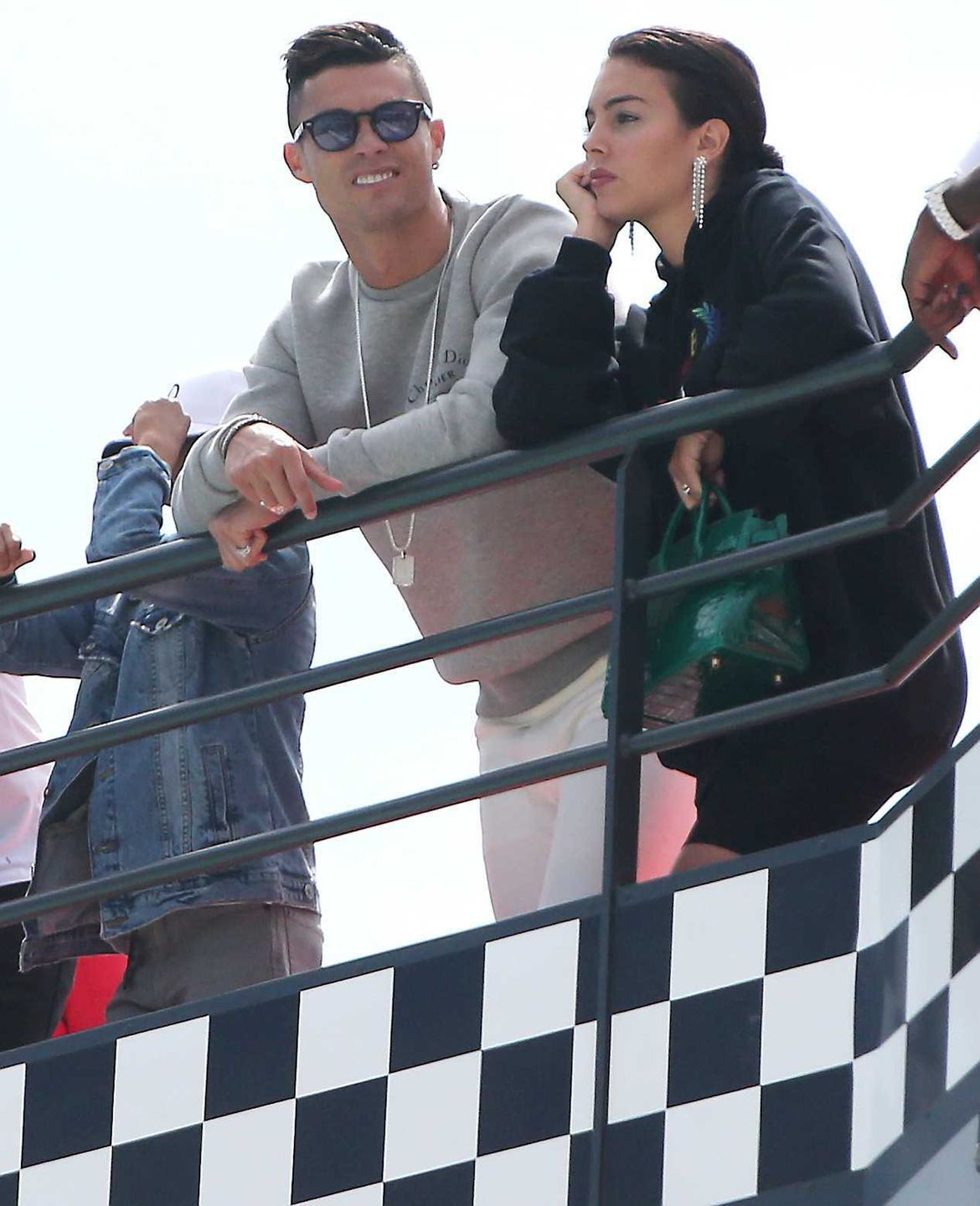 Cristino Ronaldo z synem i partnerką Georginą Rodriguez na Grand Prix Monaco 2019