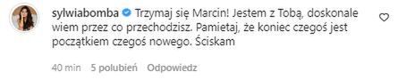 Sylwia Bomba pociesza Marcina Hakiela