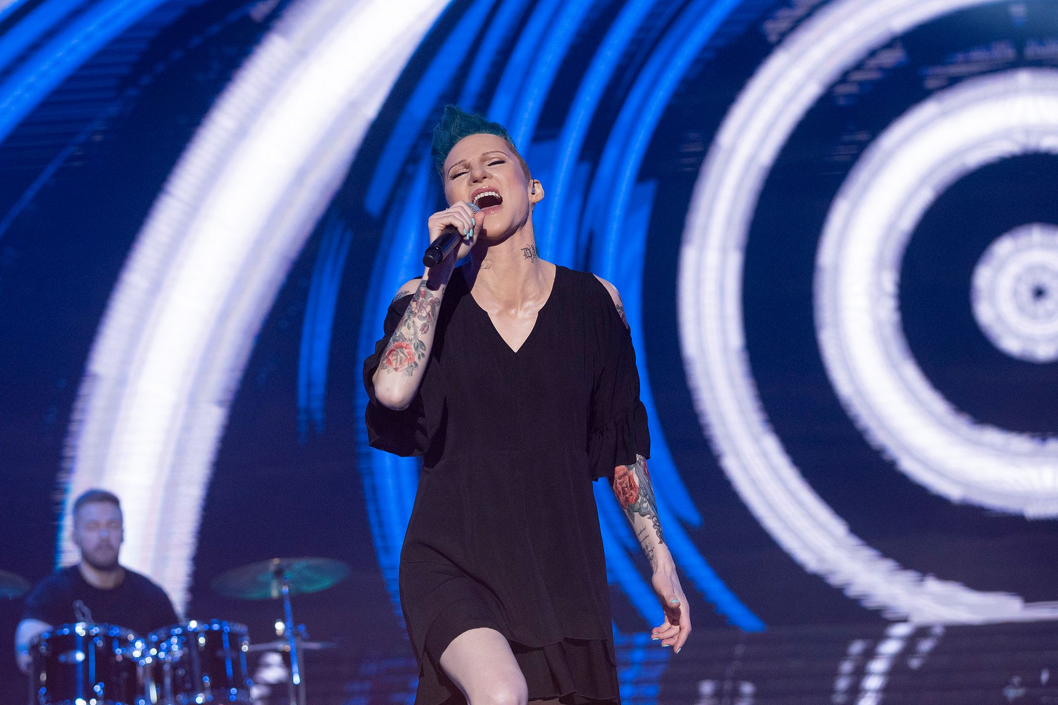 Katarzyna Dąbrowska jako Agnieszka Chylińska w "Twoja Twarz Brzmi Znajomo".